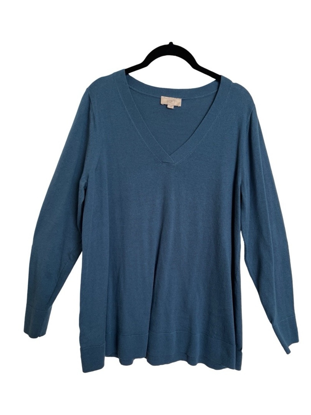 LOFT Outlet Teal Turquoise Lightweight V-Neck Sweater SZ Large